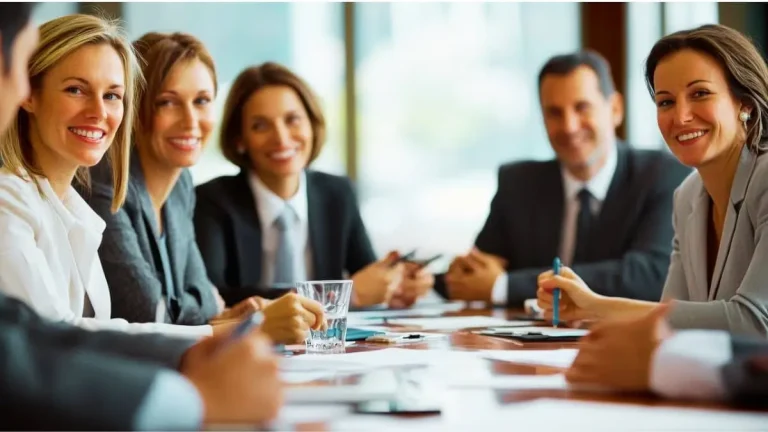 team improving communication skills during workplace meeting