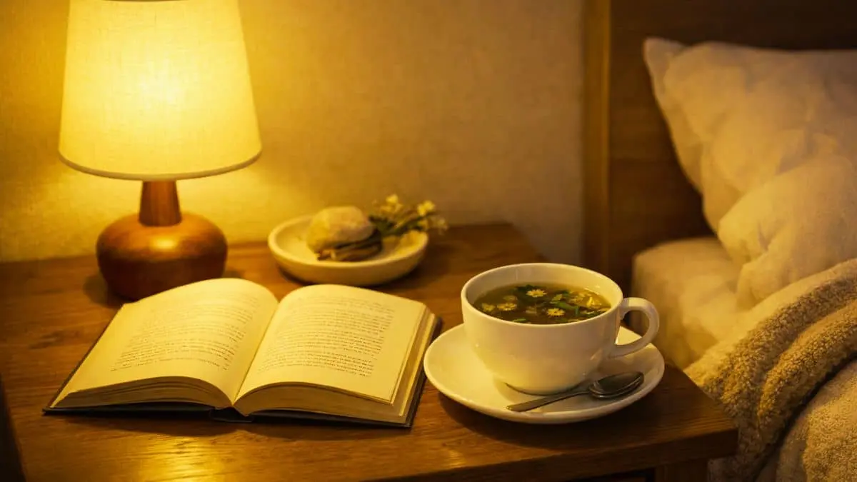 relaxing night routine setup for better sleep