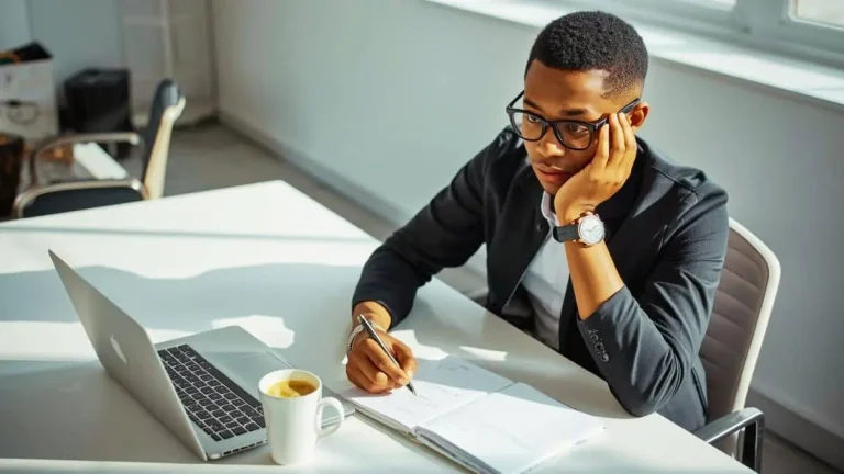 Stay motivated during tough times concept with person planning goals in a notebook