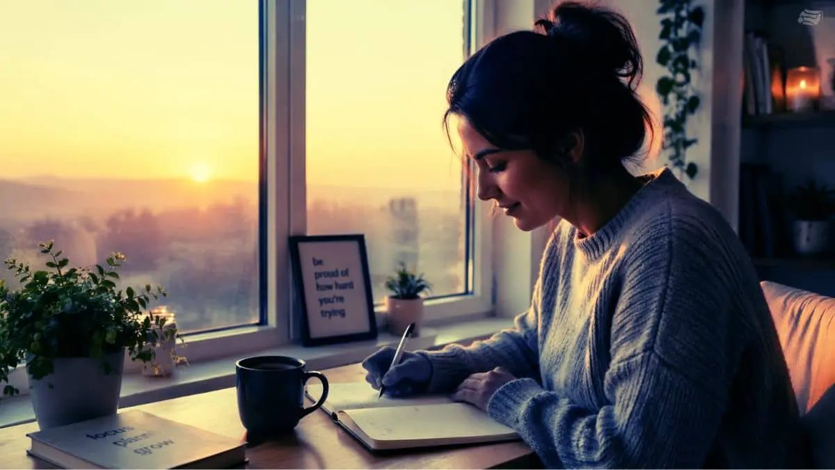 morning mindset routine to overcome fear in life journaling and positive habits