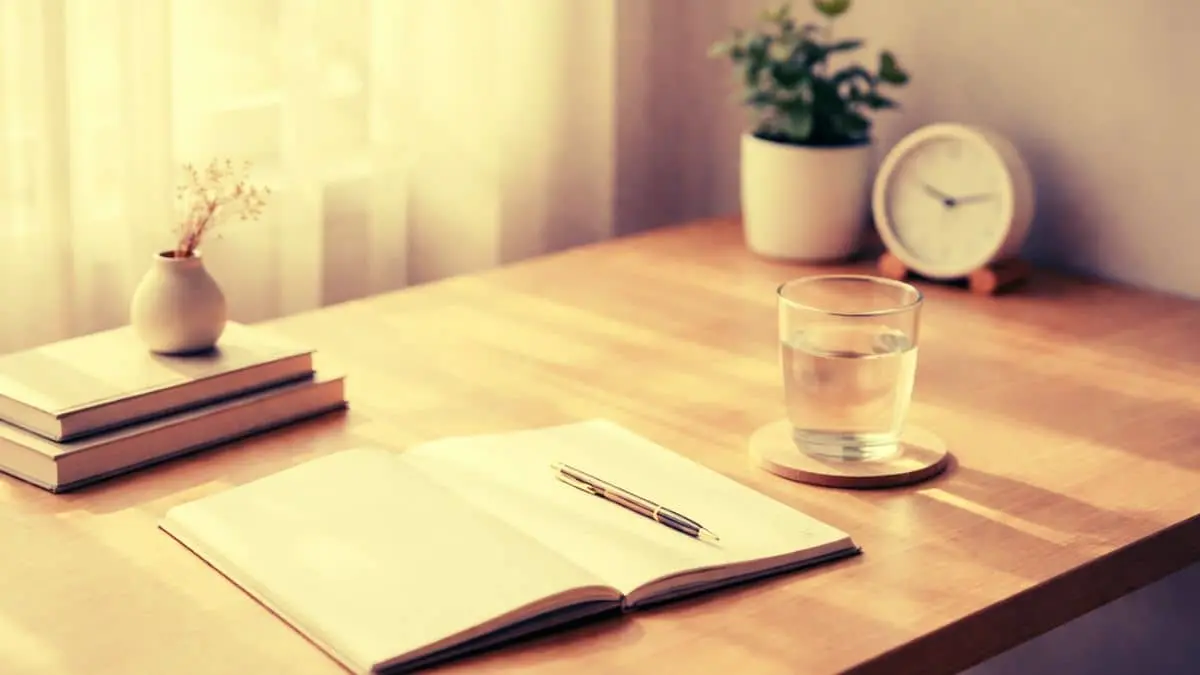 lifestyle tweaks for mental clarity morning routine with journal and water