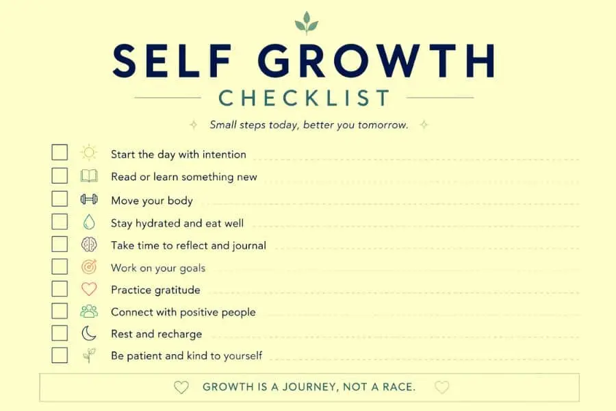 self growth checklist to overcome fear in life and stay confident 